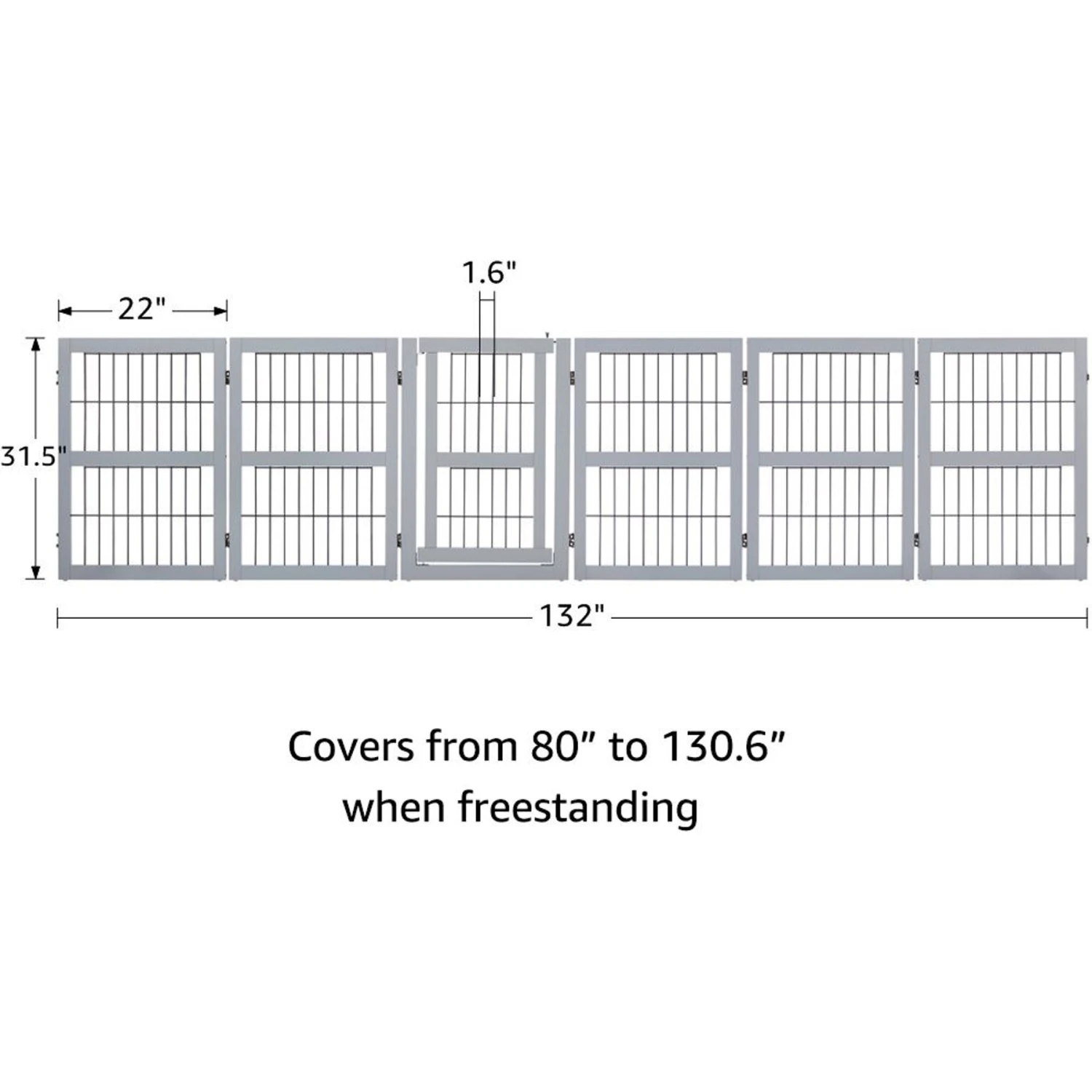 Unipaws 6 Panel Wooden Wire Dog Gate 6 Unipaws 6 Panel Wooden Wire Dog Gate - Image 4