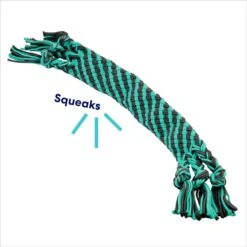 Frisco Flat Teal & Gray Braided Rope Squeaky Fetch Dog Toy -Dog Supplies Shop 242127 PT2. AC SS1800 V1695748438