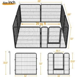 Yaheetech 8-Panel Dog Exercise Pen, Black 14 Yaheetech 8-Panel Dog Exercise Pen, Black -Dog Supplies Shop 242638 PT3. AC SS1800 V1687373900