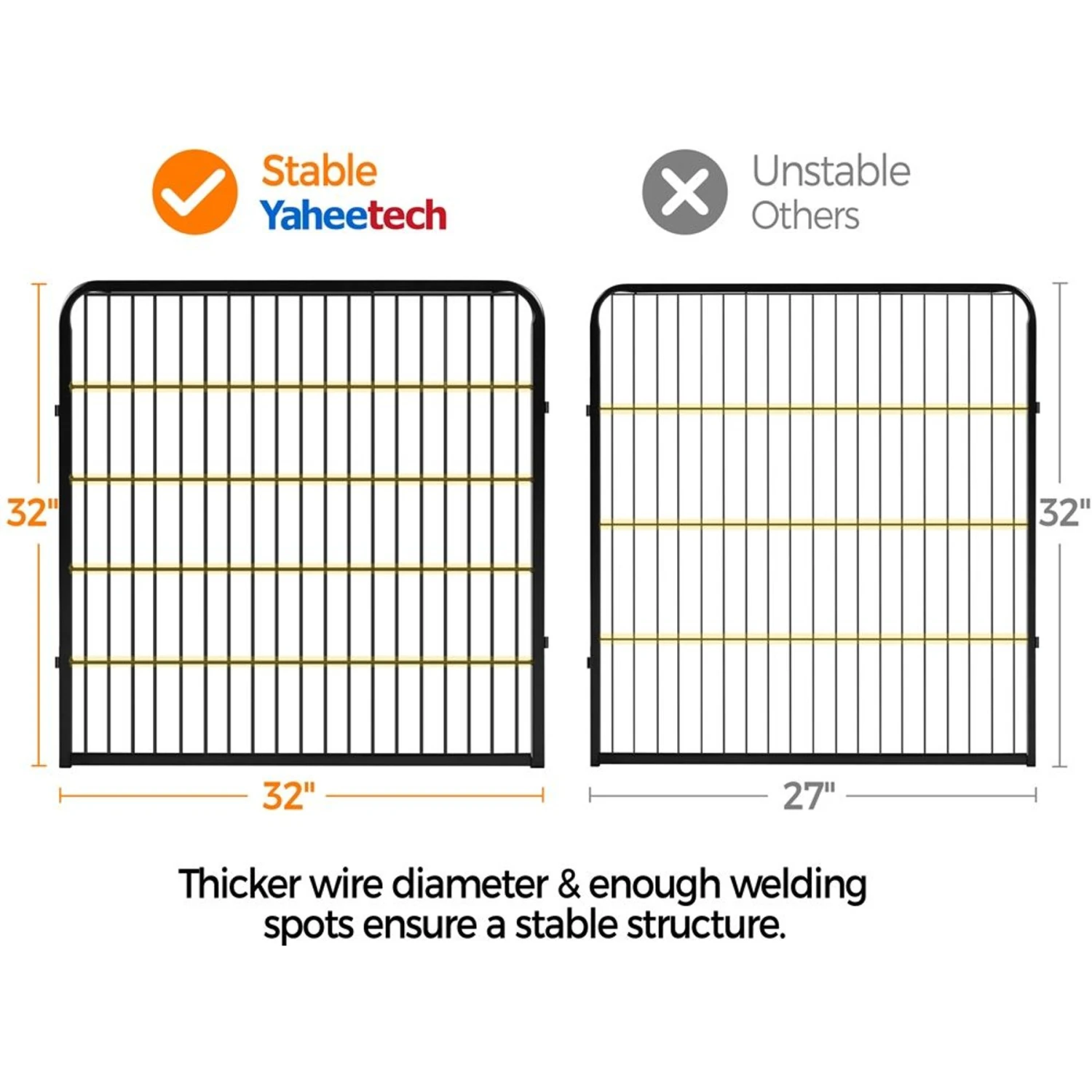Yaheetech 8-Panel Dog Exercise Pen, Black 11 Yaheetech 8-Panel Dog Exercise Pen, Black - Image 9