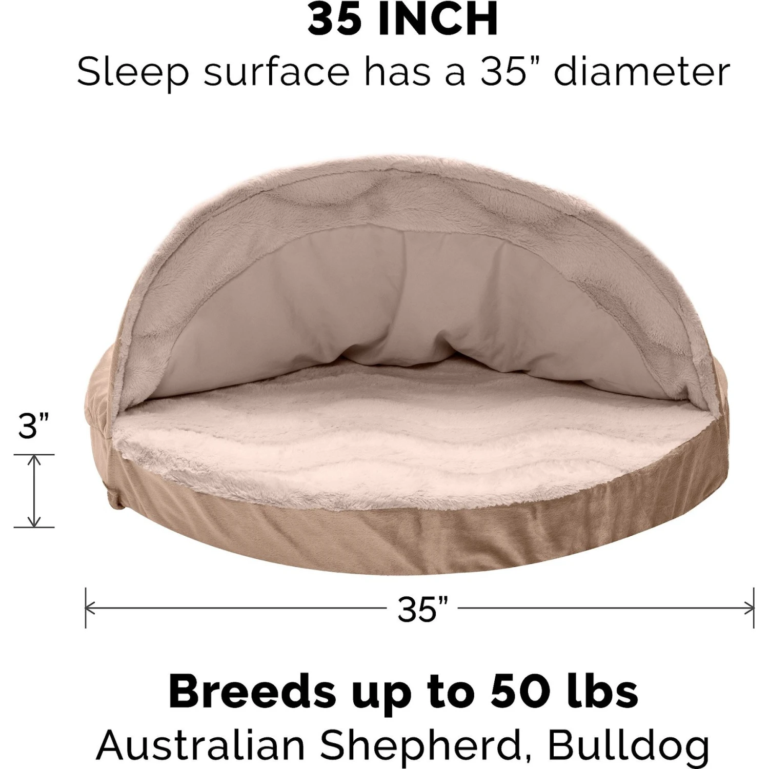 FurHaven Wave Fur & Velvet Orthopedic Snuggery Dog & Cat Bed 7 FurHaven Wave Fur & Velvet Orthopedic Snuggery Dog & Cat Bed - Image 5