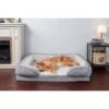 FurHaven Velvet Waves Perfect Comfort Cooling Gel Bolster Cat & Dog Bed With Removable Cover -Dog Supplies Shop 244658 MAIN. AC SS1800 V1602796880