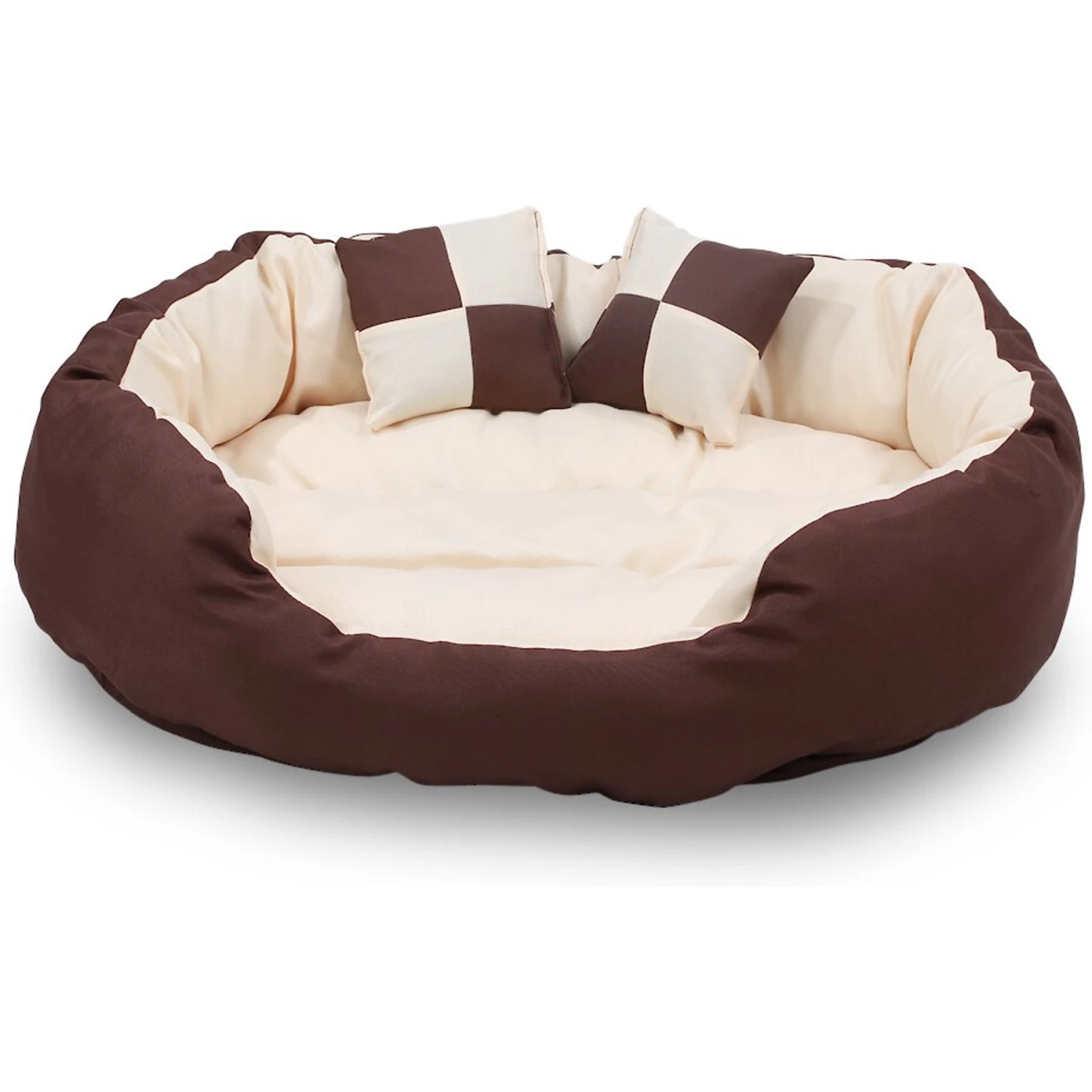 HappyCare Textiles Durable Oval Bolster Cat & Dog Bed 4 HappyCare Textiles Durable Oval Bolster Cat & Dog Bed - Image 2
