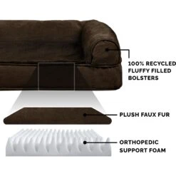 FurHaven Plush & Suede Convolute Orthopedic Bolster Cat & Dog Bed With Removable Cover & Liner -Dog Supplies Shop 250981 PT4. AC SS1800 V1701932596