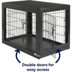 Frisco Double Door Furniture Style Dog Crate, Black -Dog Supplies Shop 253026 PT3. AC SS1800 V1615840384