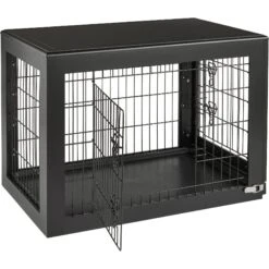 Frisco Double Door Furniture Style Dog Crate, Black -Dog Supplies Shop 253026 PT5. AC SS1800 V1617644239