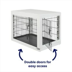 Frisco Double Door Furniture Style Dog Crate, White -Dog Supplies Shop 253029 PT3. AC SS1800 V1617644305
