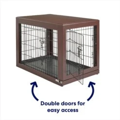 Frisco Double Door Furniture Style Dog Crate, Brown -Dog Supplies Shop 253033 PT3. AC SS1800 V1617644270