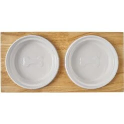 Frisco Ceramic Dog & Cat Double Diner With Elevated Wood Stand 12 Frisco Ceramic Dog & Cat Double Diner With Elevated Wood Stand -Dog Supplies Shop 256052 PT5. AC SS1800 V1615313559