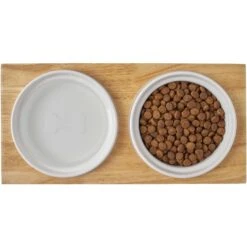 Frisco Ceramic Dog & Cat Double Diner With Elevated Wood Stand 13 Frisco Ceramic Dog & Cat Double Diner With Elevated Wood Stand -Dog Supplies Shop 256052 PT6. AC SS1800 V1615311469