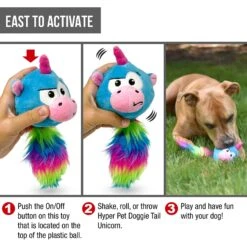 Hyper Pet Doggie Pal Unicorn Squeaky Interactive Plush Dog Toy -Dog Supplies Shop 258938 PT4. AC SS1800 V1605920843