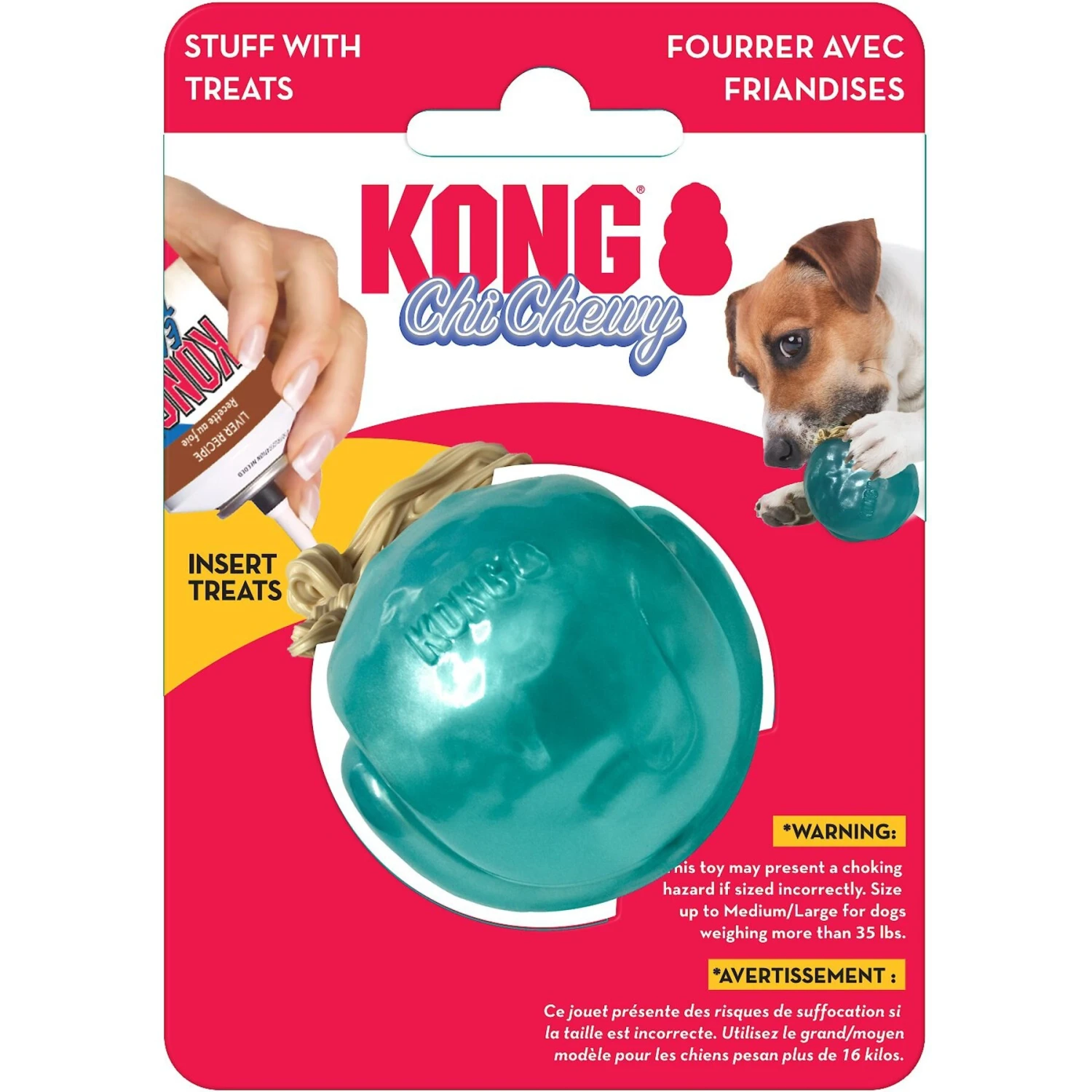 KONG ChiChewy Ball Dog Toy, Color Varies 6 KONG ChiChewy Ball Dog Toy, Color Varies - Image 4