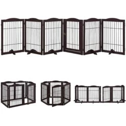 Unipaws 31.5-in 6 Panel Freestanding Wooden Wire Dog & Cat Gate, Espresso 11 Unipaws 31.5-in 6 Panel Freestanding Wooden Wire Dog & Cat Gate, Espresso -Dog Supplies Shop 263519 PT2. AC SS1800 V1607467079