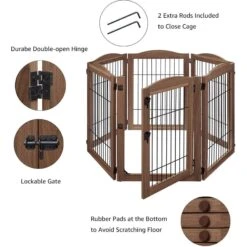 Unipaws 6 Panel Wire Dog Playpen Freestanding Pet Gate -Dog Supplies Shop 264630 PT4. AC SS1800 V1659995578