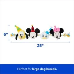 Disney Mickey Mouse & Friends Birthday Plush With Rope Squeaky Dog Toy -Dog Supplies Shop 265560 PT1. AC SS1800 V1698957011