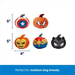Marvel 's Halloween Heroes Pumpkin Plush Squeaky Dog Toy, 5 Count -Dog Supplies Shop 267858 PT1. AC SS1800 V1689873151