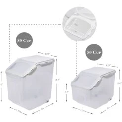 Hanamya BPA Free Pet Food Storage Container & Measuring Cup, White -Dog Supplies Shop 268707 PT3. AC SS1800 V1660706055
