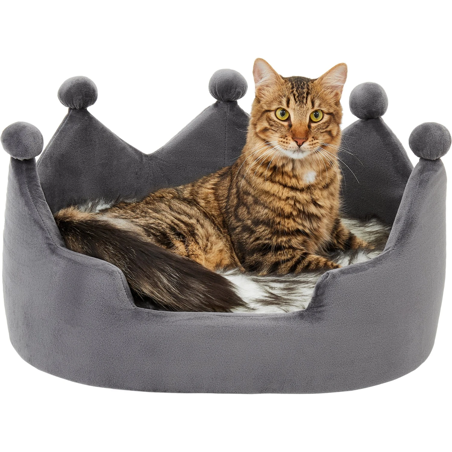 Frisco Faux Fur Crown Pillow Cat & Dog Bed 5 Frisco Faux Fur Crown Pillow Cat & Dog Bed - Image 3