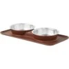 Frisco Silicone Stainless Steel Double Diner Dog & Cat Bowl, Brown 2 Frisco Silicone Stainless Steel Double Diner Dog & Cat Bowl, Brown -Dog Supplies Shop 277551 MAIN. AC SS1800 V1627933884