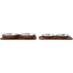Frisco Silicone Stainless Steel Double Diner Dog & Cat Bowl, Brown 14 Frisco Silicone Stainless Steel Double Diner Dog & Cat Bowl, Brown -Dog Supplies Shop 277551 PT5. AC SS1800 V1627936139