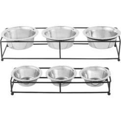 Frisco Multi Pet Feeding 3-Bowls Straight Stainless Steel Dog & Cat Bowl -Dog Supplies Shop 277568 PT5. AC SS1800 V1627936036
