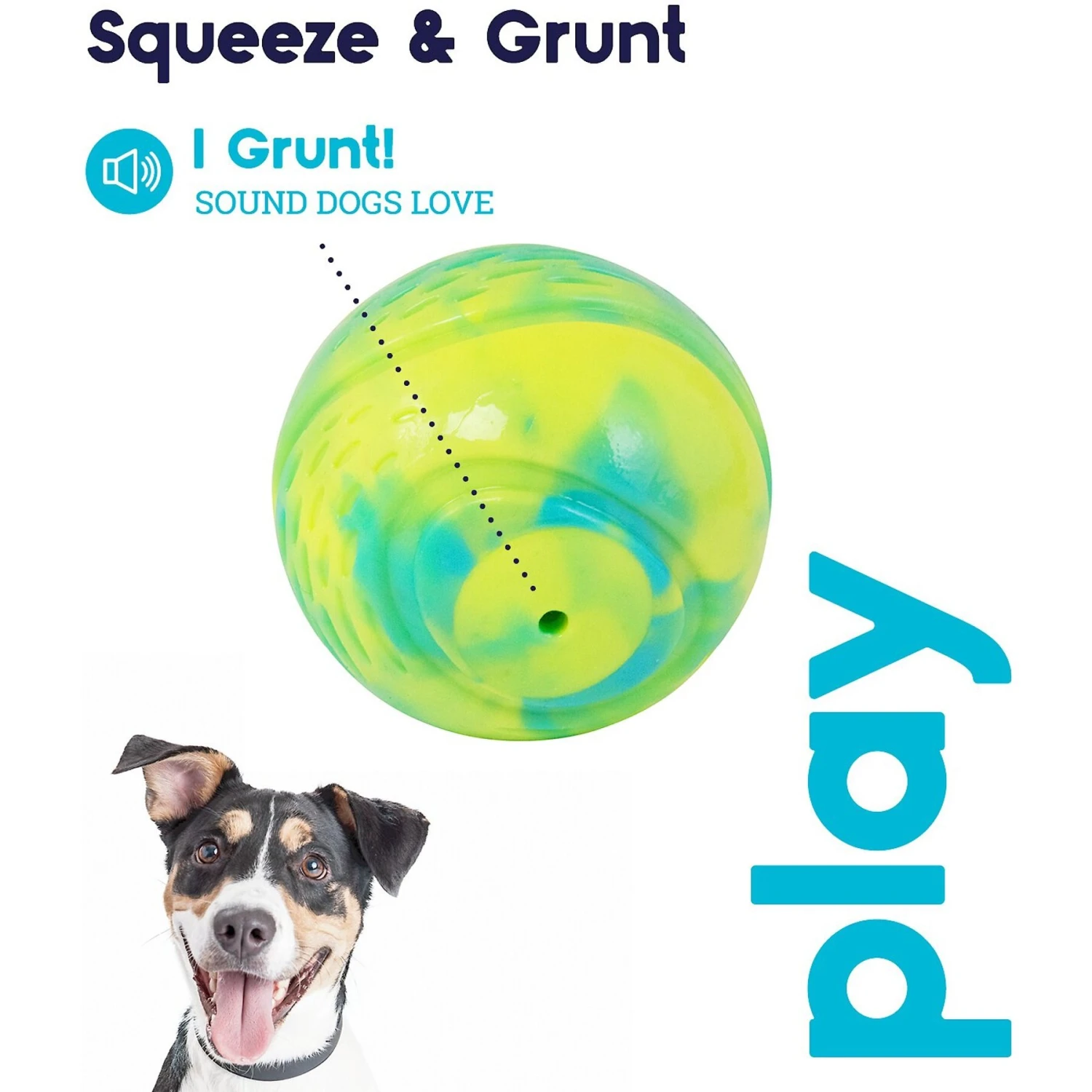 Petstages Grunt N Punt Squeaky Tennis Ball Dog Toy 7 Petstages Grunt N Punt Squeaky Tennis Ball Dog Toy - Image 5