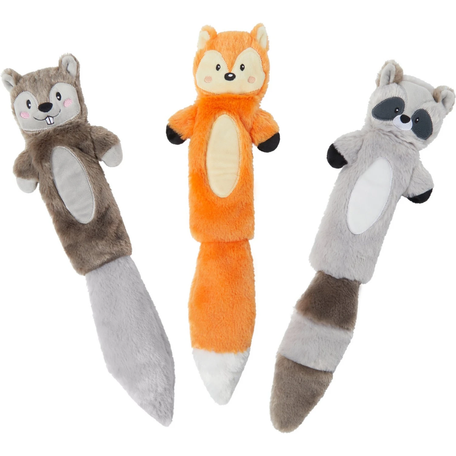 Frisco Forest Friends Stuffing-Free Skinny Plush Squeaky Dog Toy 3 Frisco Forest Friends Stuffing-Free Skinny Plush Squeaky Dog Toy
