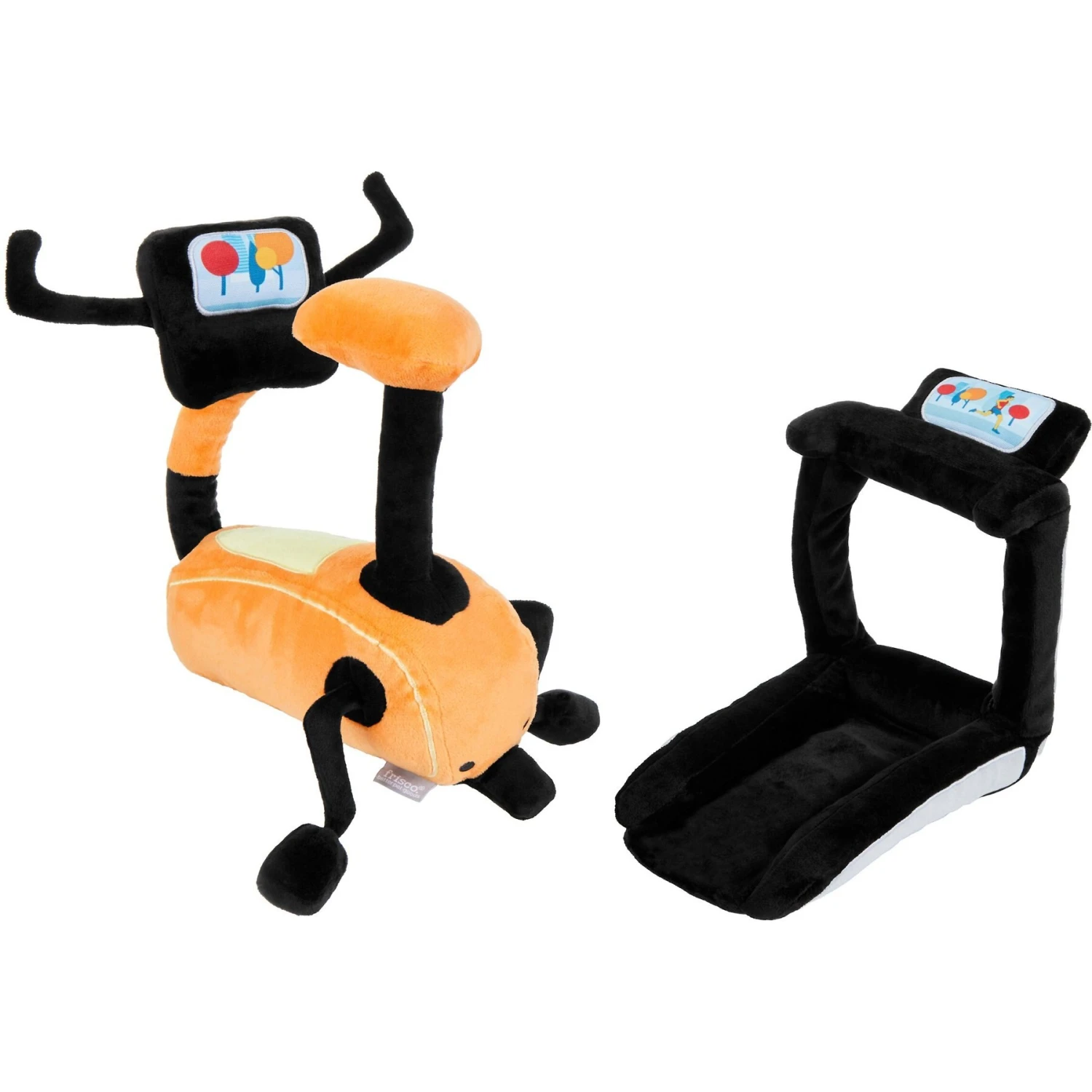 Frisco Treadmill & Bike Plush Squeaky Dog Toy, 2 Count 3 Frisco Treadmill & Bike Plush Squeaky Dog Toy, 2 Count