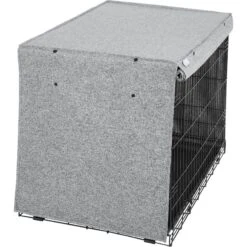 Frisco Faux Linen Dog Crate Cover -Dog Supplies Shop 289630 PT3. AC SS1800 V1644248867