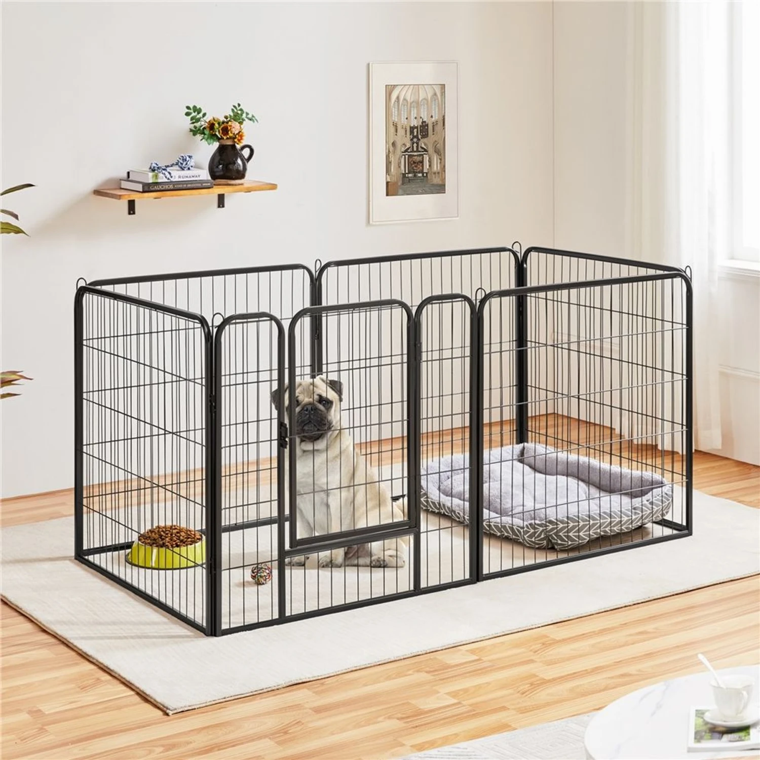 Yaheetech Heavy Duty Wire Dog & Cat Playpen, Black 3 Yaheetech Heavy Duty Wire Dog & Cat Playpen, Black