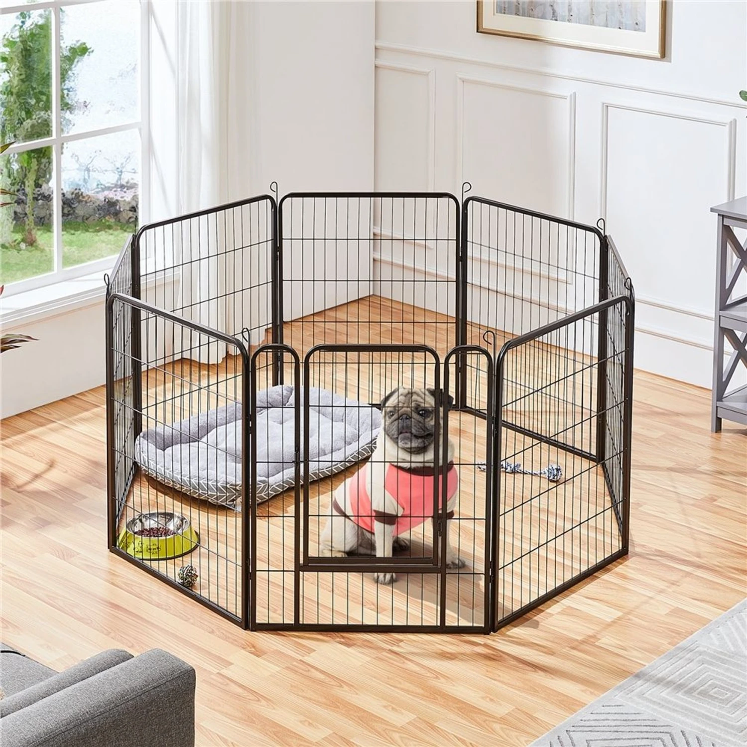 Yaheetech 8-Panel Wire Dog & Cat Exercise Playpen, 26-in W X 32-in H 3 Yaheetech 8-Panel Wire Dog & Cat Exercise Playpen, 26-in W X 32-in H