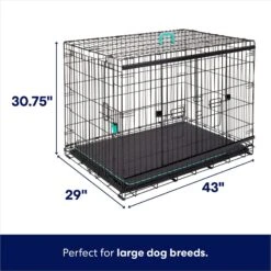 Frisco Heavy Duty Enhanced Lock Sliding Double Door Fold & Carry Wire Dog Crate & Mat Kit -Dog Supplies Shop 297461 PT1. AC SS1800 V1633625193