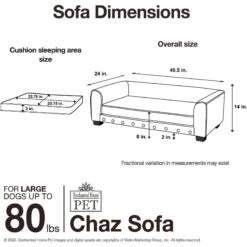 Enchanted Home Pet Chaz Sofa Cat & Dog Bed With Removable Cover -Dog Supplies Shop 305363 PT6. AC SS1800 V1623249835