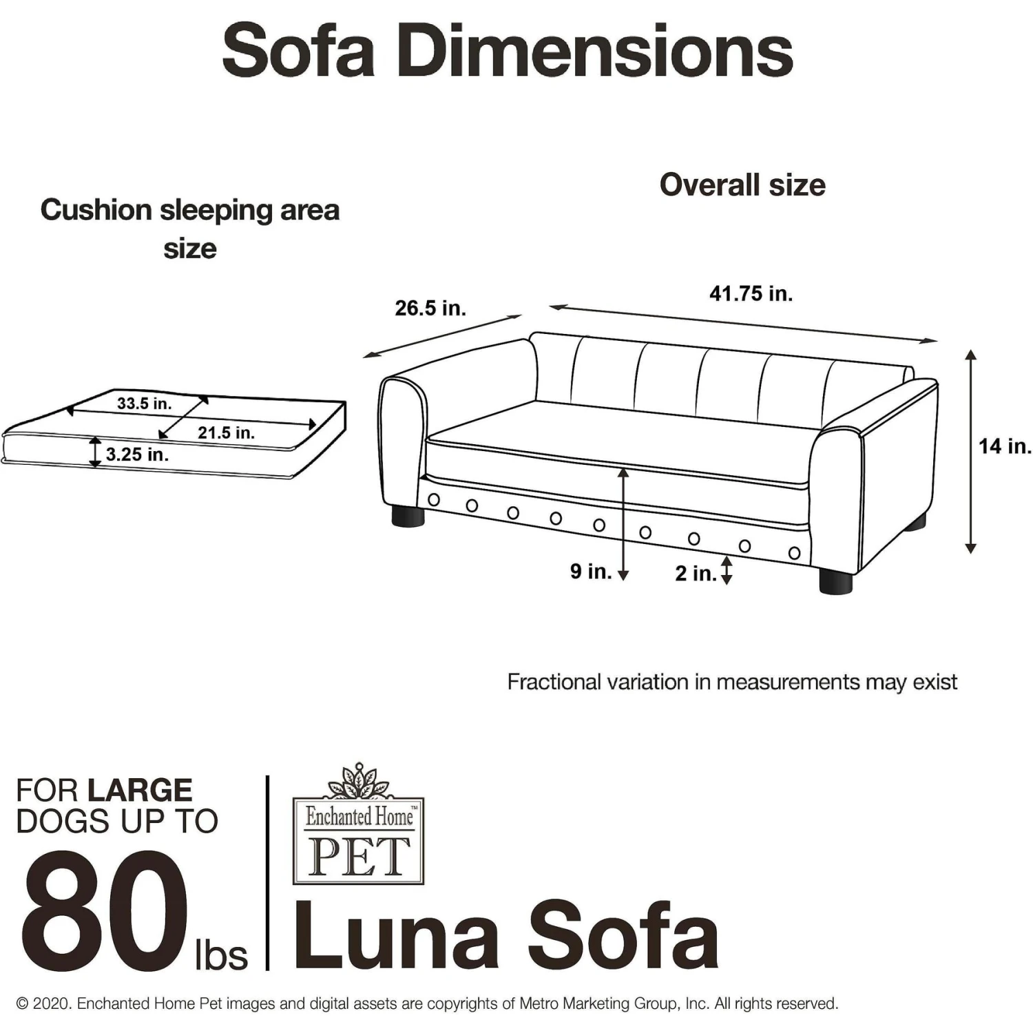 Enchanted Home Pet Luna Sofa Cat & Dog Bed With Removable Cover 9 Enchanted Home Pet Luna Sofa Cat & Dog Bed With Removable Cover - Image 7