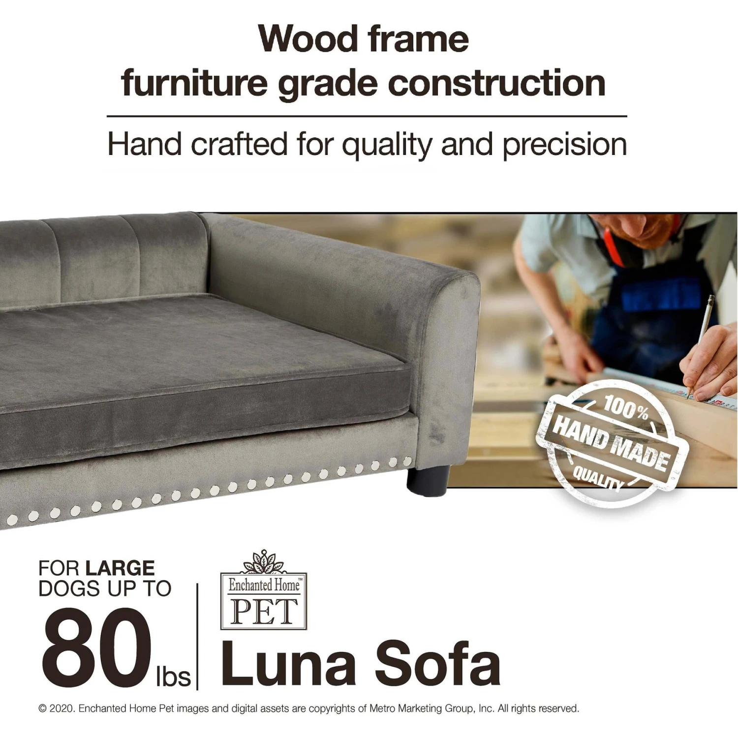 Enchanted Home Pet Luna Sofa Cat & Dog Bed With Removable Cover 11 Enchanted Home Pet Luna Sofa Cat & Dog Bed With Removable Cover - Image 9