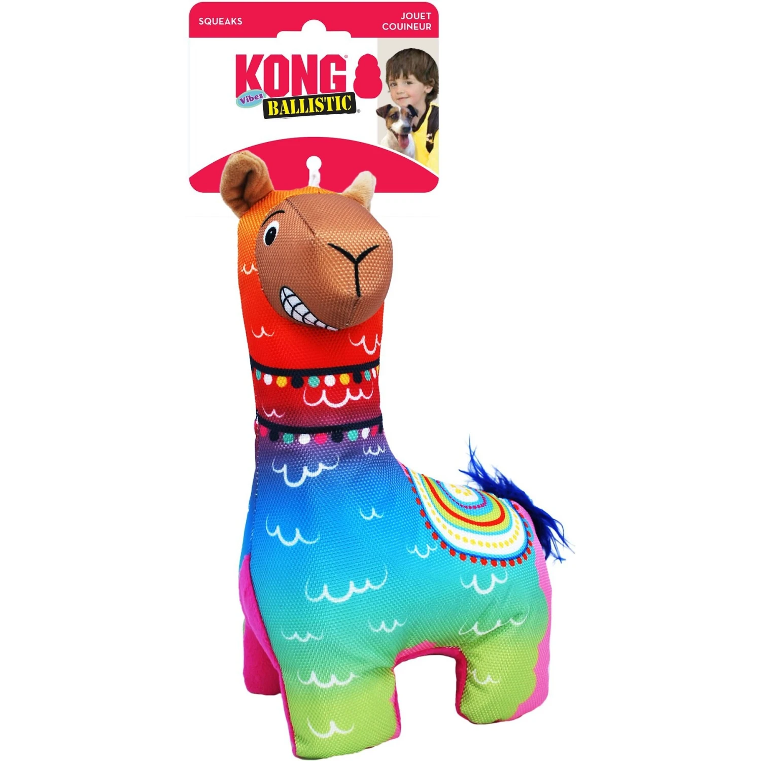 KONG Ballistic Vibez Llamas Squeaky Plush Dog Toy 6 KONG Ballistic Vibez Llamas Squeaky Plush Dog Toy - Image 4