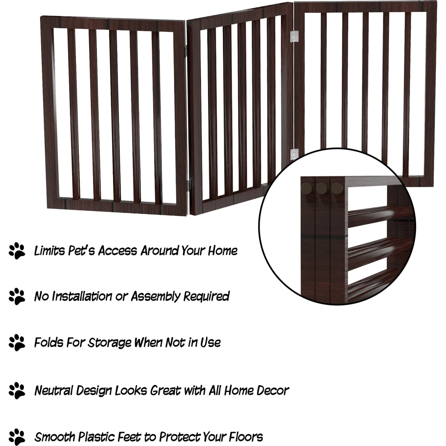 Pet Adobe Accordian Style 3-Panel Dog & Cat Gate 5 Pet Adobe Accordian Style 3-Panel Dog & Cat Gate - Image 3