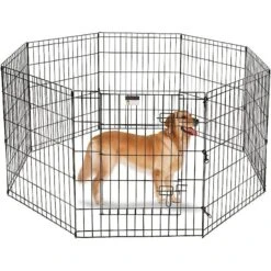 Pet Adobe 8-Panel Folding Metal Dog & Cat Playpen