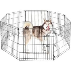 Pet Adobe 8-Panel Folding Metal Dog & Cat Playpen & Door -Dog Supplies Shop 315027 PT3. AC SS1800 V1626385271