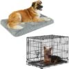 Frisco Eyelash Orthopedic Dog Crate Mat & Frisco Fold & Carry Single Door Collapsible Wire Dog Crate -Dog Supplies Shop 319010 MAIN. AC SS1800 V1631628102