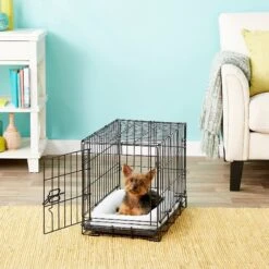 Frisco Eyelash Orthopedic Dog Crate Mat & Frisco Fold & Carry Single Door Collapsible Wire Dog Crate -Dog Supplies Shop 319010 PT8. AC SS1800 V1631628689