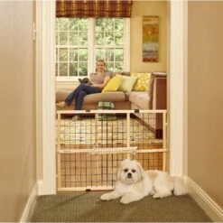 MyPet Wire Mesh Dog Gate, 42-in, Wood