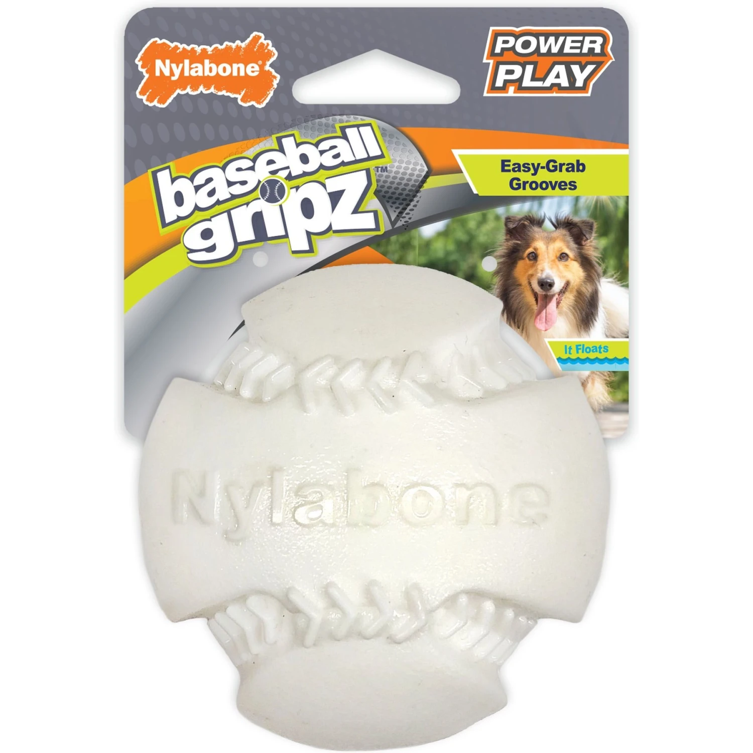 Nylabone Power Play Dog Baseball Gripz Dog Toy 3 Nylabone Power Play Dog Baseball Gripz Dog Toy
