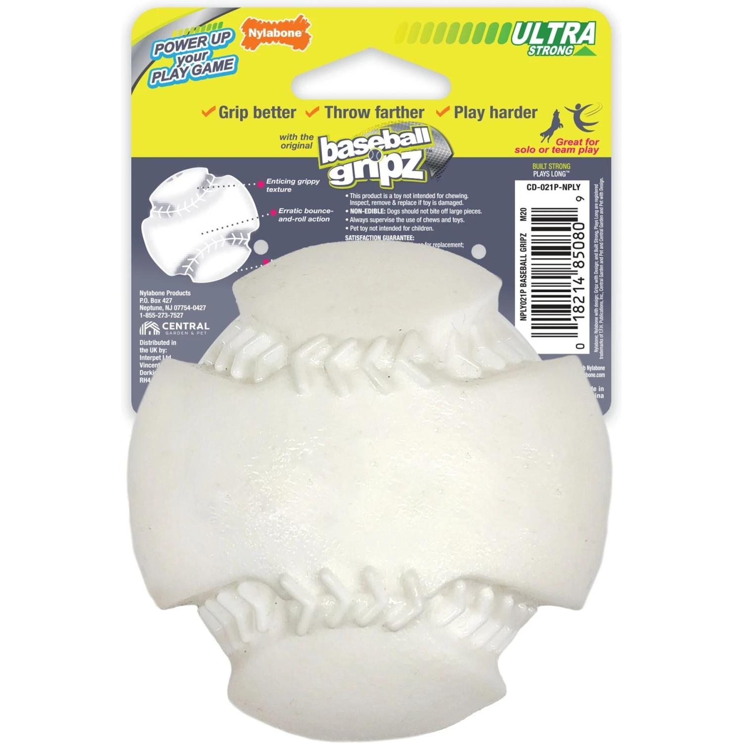 Nylabone Power Play Dog Baseball Gripz Dog Toy 9 Nylabone Power Play Dog Baseball Gripz Dog Toy - Image 7