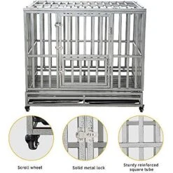 SMONTER Heavy Duty I Shape Dog Crate, Silver -Dog Supplies Shop 331300 PT6. AC SS1800 V1634076162