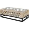 Frisco Premium Wood Elevated Stainless Steel Double Diner Dog & Cat Bowl, 3 Cup -Dog Supplies Shop 331507 MAIN. AC SS1800 V1657656894