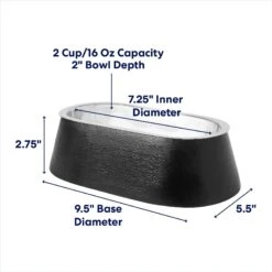 Frisco Long Eared Breed Stainless Steel Dog Bowl, Black, 2 Cup -Dog Supplies Shop 331530 PT1. AC SS1800 V1692728249