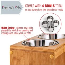 Pawfect Pets Elevated Feeder Raised Dog Bowl Stand With Four Stainless Steel Bowls, Large, 12-in -Dog Supplies Shop 333590 PT2. AC SS1800 V1634075173