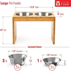 Pawfect Pets Elevated Feeder Raised Dog Bowl Stand With Four Stainless Steel Bowls, Large, 12-in -Dog Supplies Shop 333590 PT3. AC SS1800 V1634078184