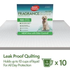 Simple Solution FragranceSmart Odor Control All Day, Green Tea Fragrance Odor Neutralizer With Wetness Indicator Dog Pads, 100 Count -Dog Supplies Shop 339752 PT3. AC SS1800 V1636060635
